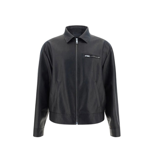 Prada Black Lamb Leather Leather Jacket