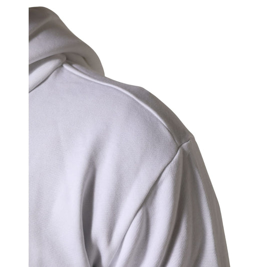 Dolce & Gabbana White Sacred Heart Hooded Sweatshirt Sweater