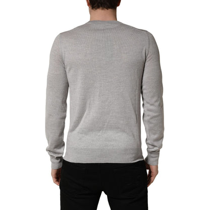 Dolce & Gabbana Gray Long Sleeves Crew Neck Pullover Sweater