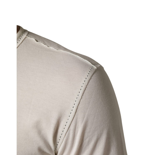 Dolce & Gabbana White Long Sleeves Henley Pullover Sweater