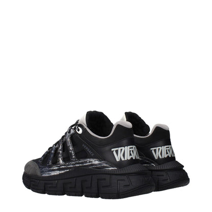 Versace Black Fabric Athletic Sneakers