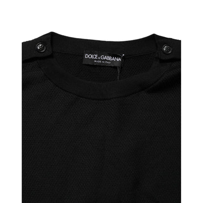 Dolce & Gabbana Black Crew Neck Long Sleeve Pullover Sweater