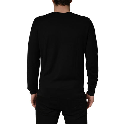 Dolce & Gabbana Black Crew Neck Long Sleeve Pullover Sweater