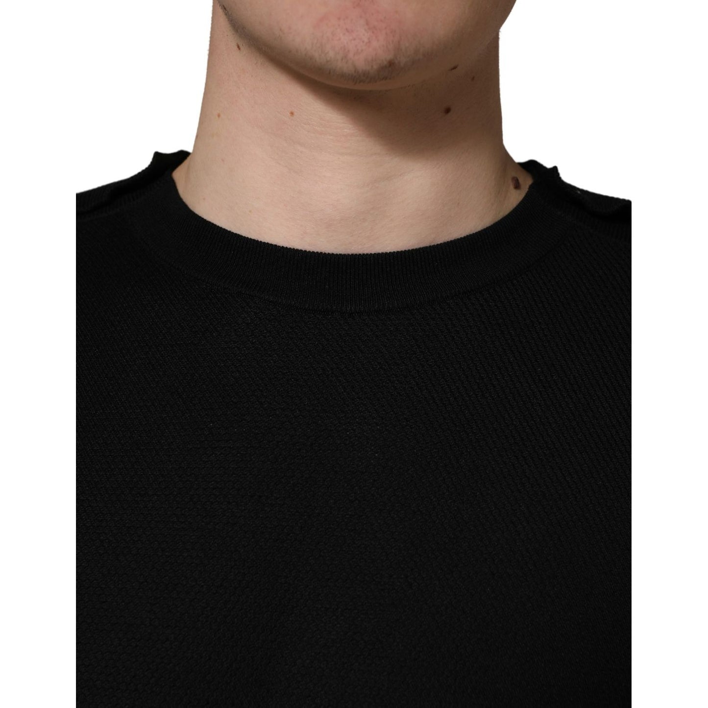 Dolce & Gabbana Black Crew Neck Long Sleeve Pullover Sweater