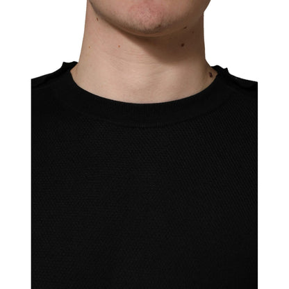 Dolce & Gabbana Black Crew Neck Long Sleeve Pullover Sweater