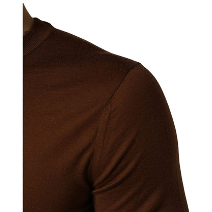 Dolce & Gabbana Brown Cashmere Men Crew Neck Pullover Sweater