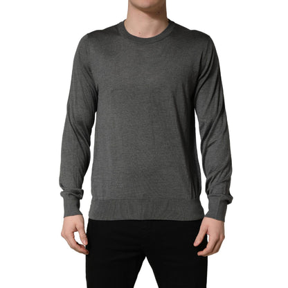 Dolce & Gabbana Gray Long Sleeves Crew Neck Pullover Sweater