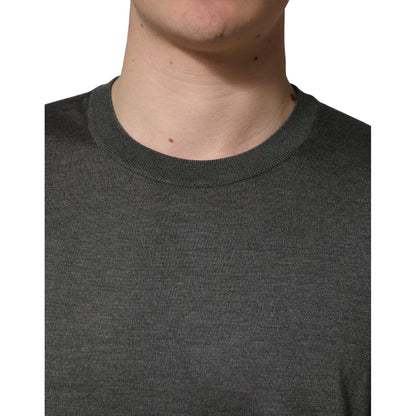 Dolce & Gabbana Gray Long Sleeves Crew Neck Pullover Sweater