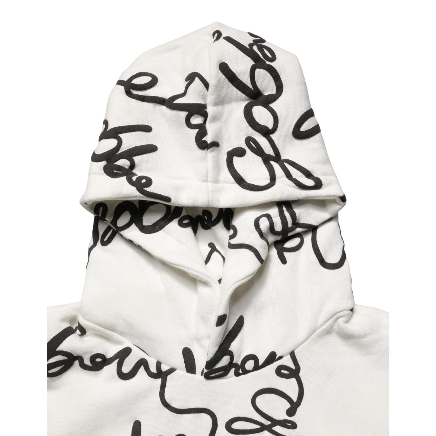 Dolce & Gabbana White Script Logo Print Cotton Sweatshirt Sweater