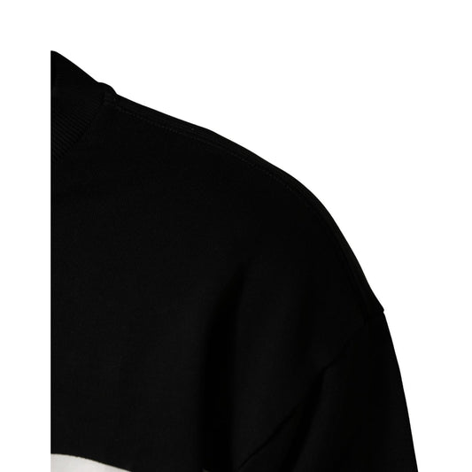 Dolce & Gabbana Black Logo Milano Cotton Sweatshirt Sweater