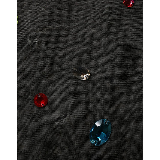 Dolce & Gabbana Black Crystal Embellished TurtleNeck Sweater