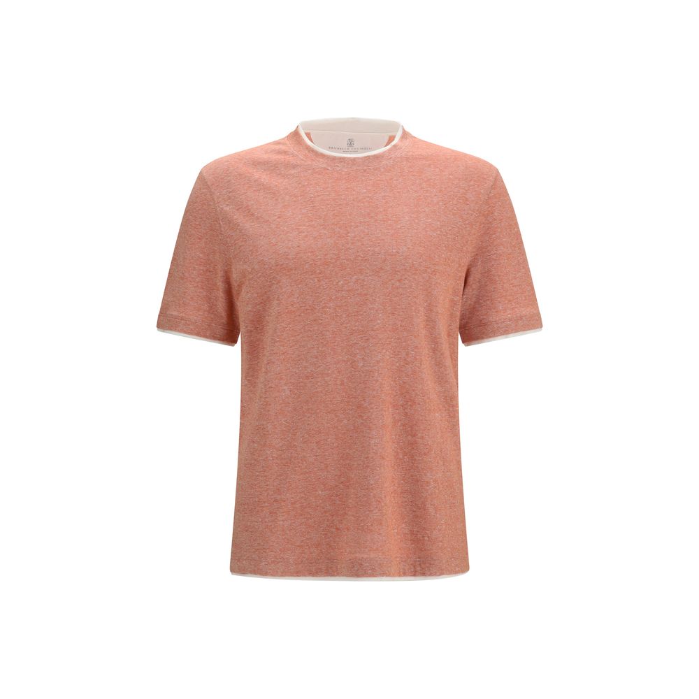Brunello Cucinelli Orange Linen T-Shirt