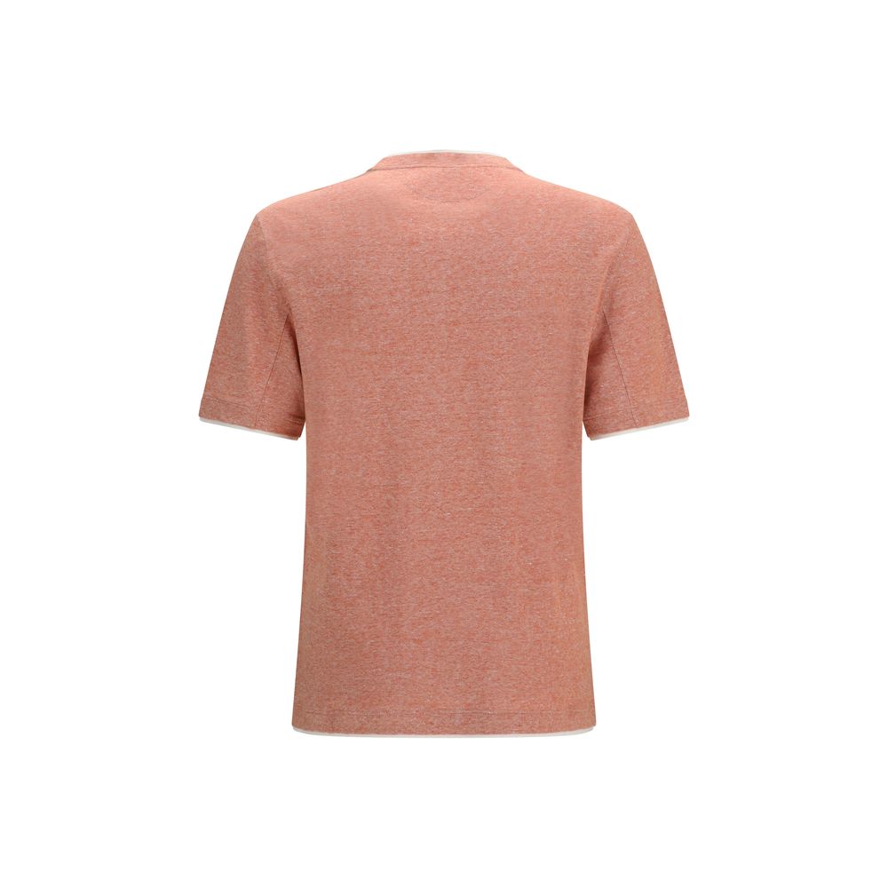 Brunello Cucinelli Orange Linen T-Shirt