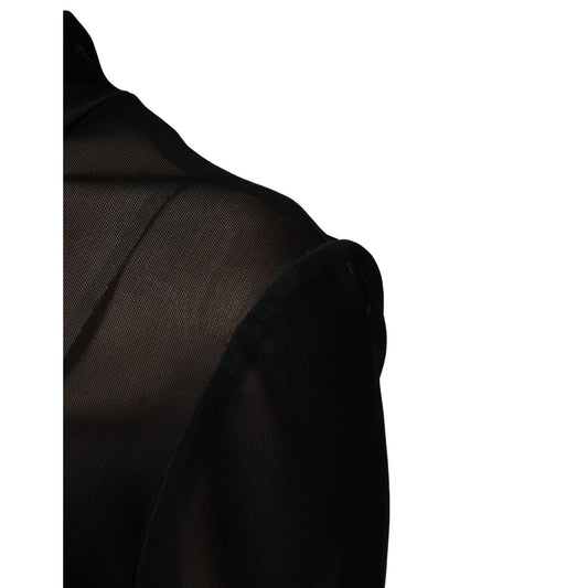 Dolce & Gabbana Black Nylon Sheer Turtleneck Jumpsuit Dress