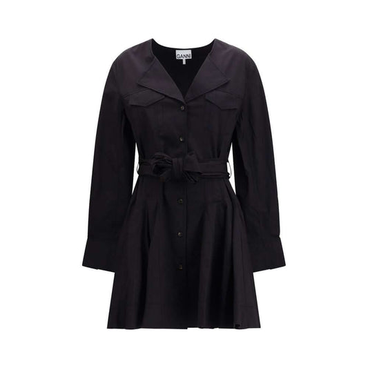 Ganni Black Cotton Casual Dress