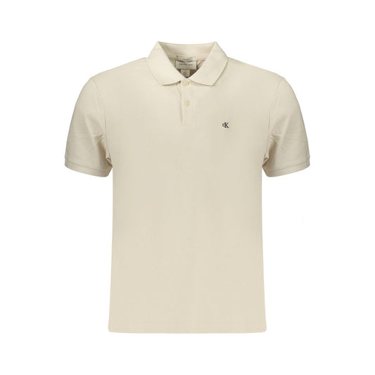 Calvin Klein Beige Cotton Mens Polo Shirt
