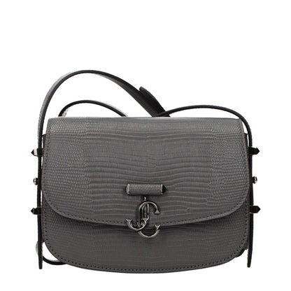 Jimmy Choo Gray Leather Shoulder Bag