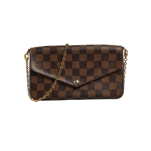 Louis Vuitton Damier Ebene Pochette Felice Chain Wallet