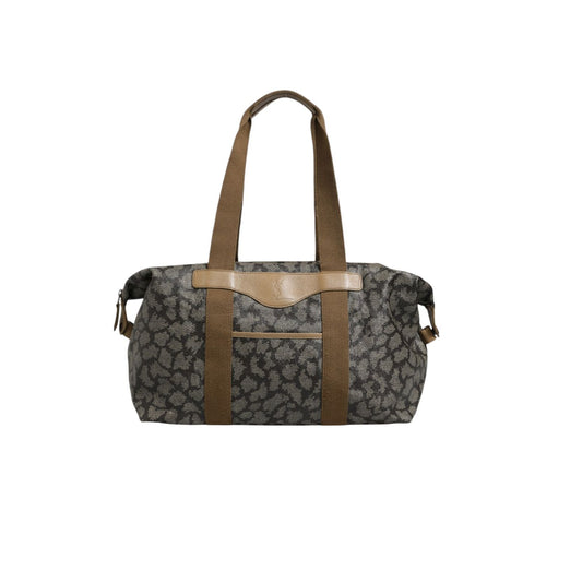 Saint Laurent Green and Brown Pattern Canvas Duffel Bag