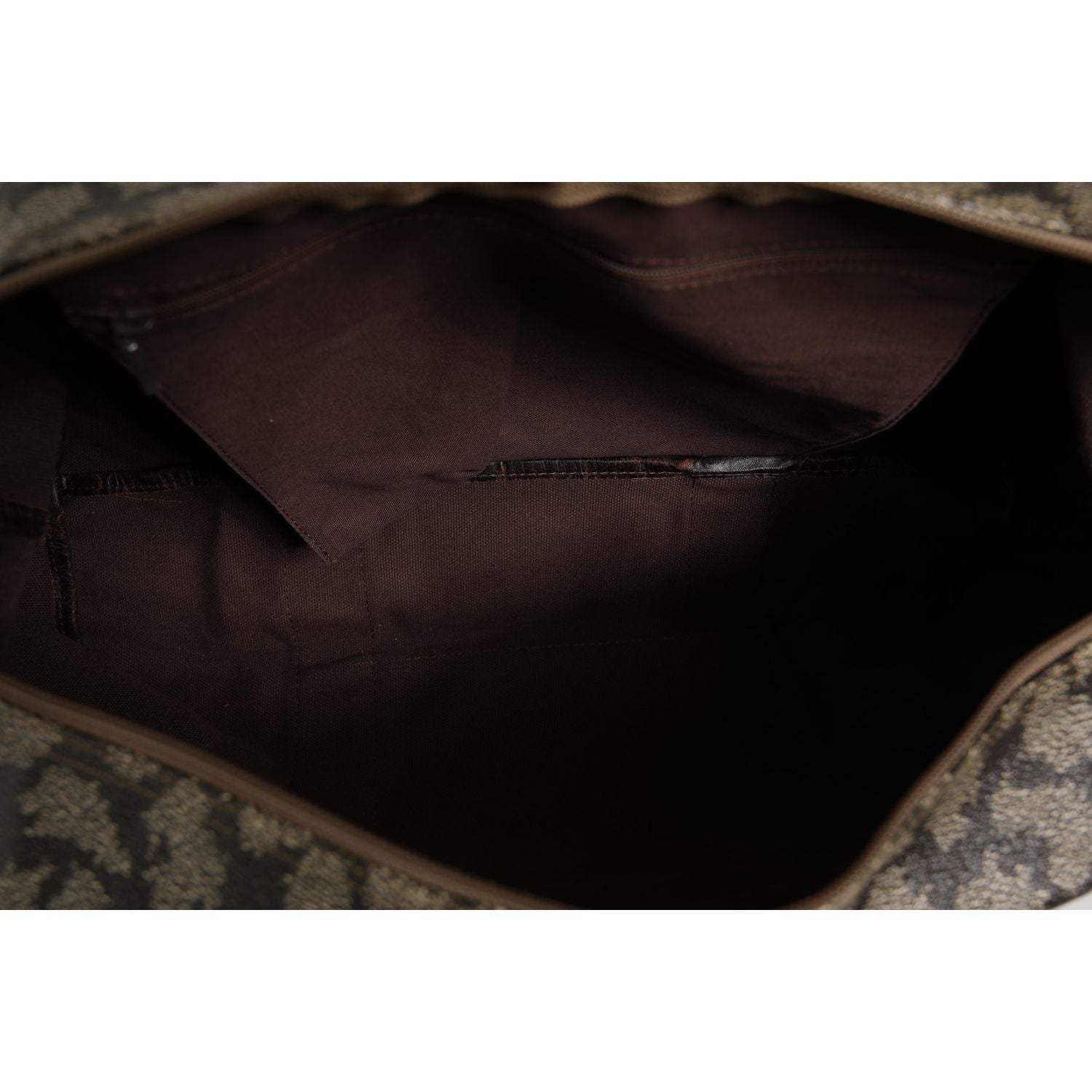 Saint Laurent Green and Brown Pattern Canvas Duffel Bag