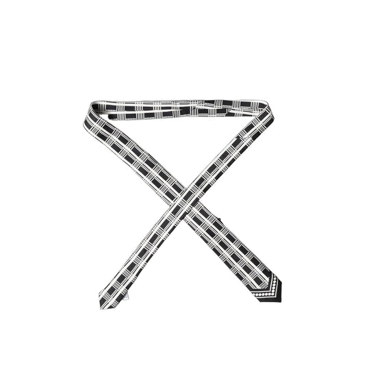 Dolce & Gabbana Black White Abstract Silk Adjustable Men Tied Necktie Tie
