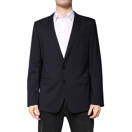 Dolce & Gabbana Blazer MARTINI Dark Blue Wool SingleBreasted Blazer