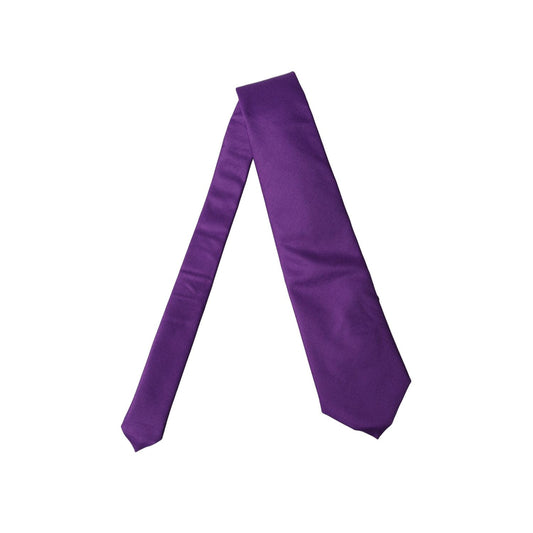 Dolce & Gabbana Purple Polyester Satin Adjustable Women Tied Necktie Tie