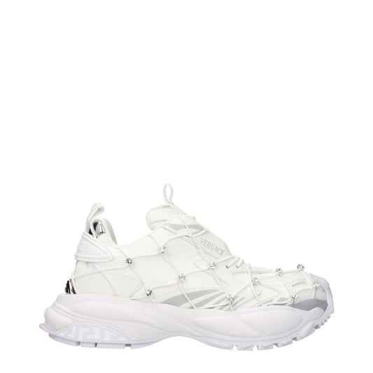 Versace White Fabric Sneakers