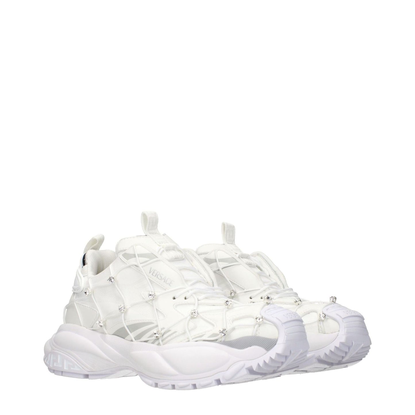 Versace White Fabric Sneakers