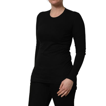 Dolce & Gabbana Black Long Sleeves Crew Neck Pullover Sweater