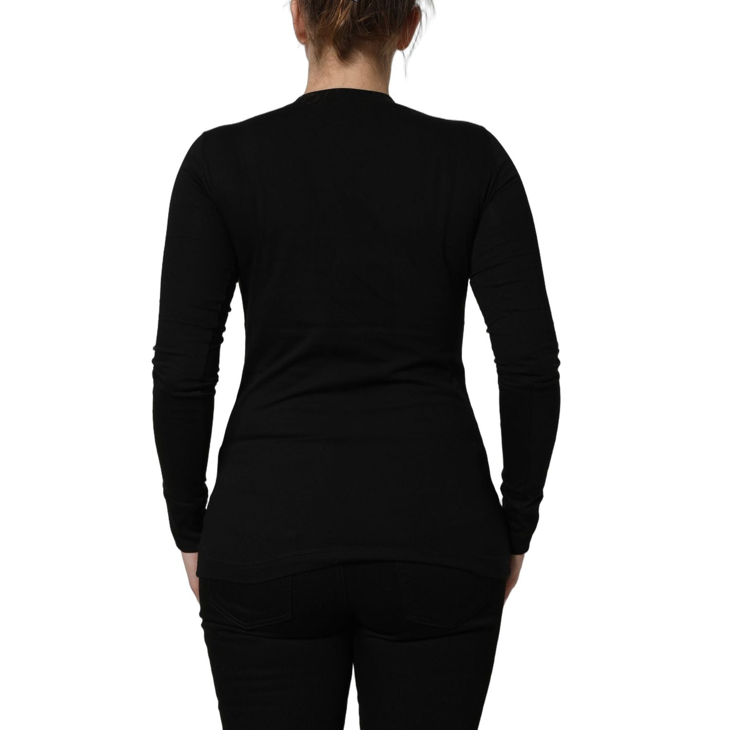 Dolce & Gabbana Black Long Sleeves Crew Neck Pullover Sweater