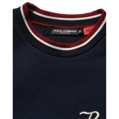 Dolce & Gabbana Blue Red Paneled 'Royals' Patch Sweatshirt Sweater