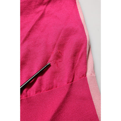 Dolce & Gabbana Pink Short Sleeves Buttoned Ascot Collar Top