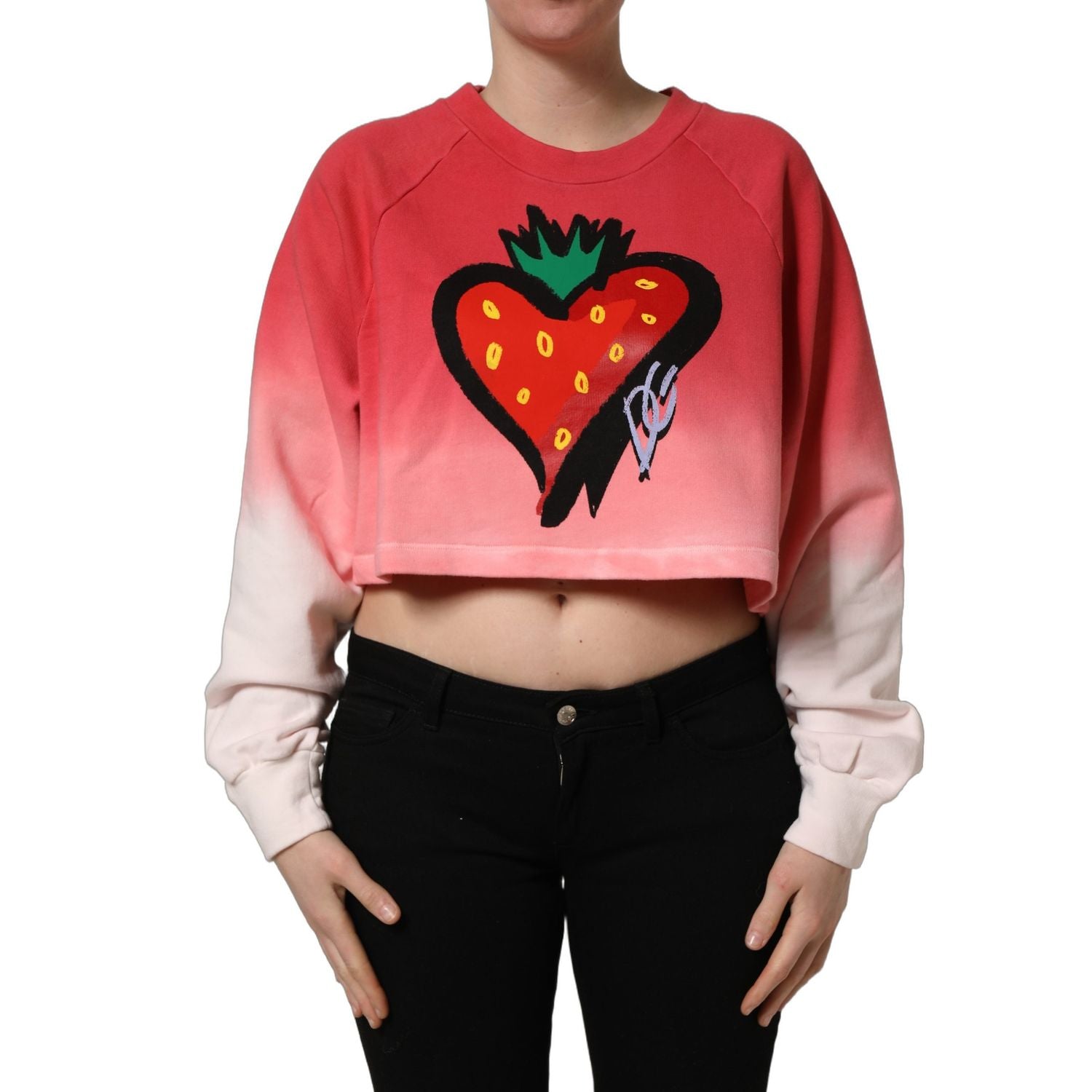 Dolce & Gabbana Multicolor StrawberryPrint Sweatshirt Sweater