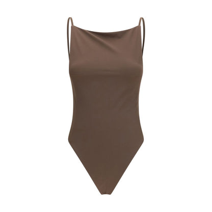 Jacquemus Brown Polyamide One-Piece Swimsuit