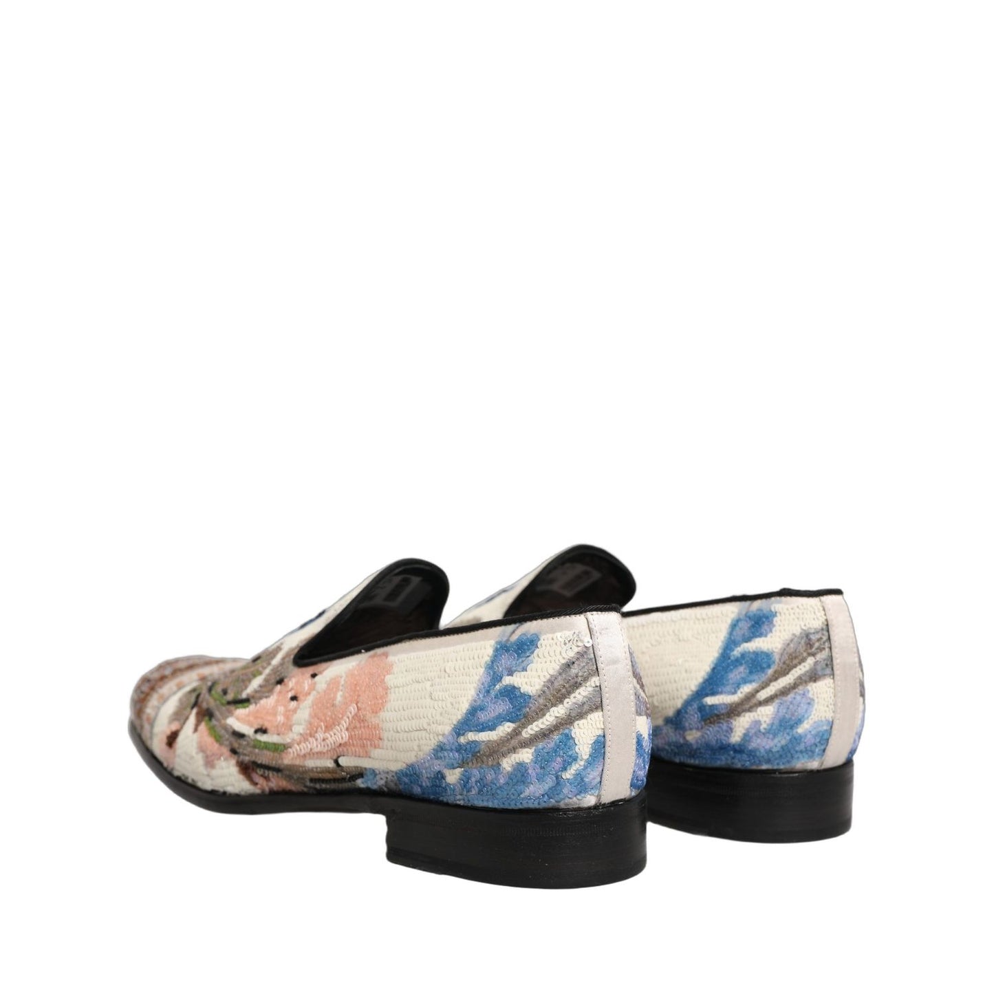Dolce & Gabbana Multicolor Sequin Embroidered Loafers Shoes