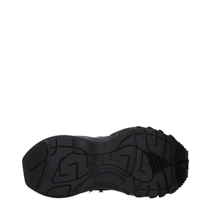Versace Black Fabric Chunky Sneakers