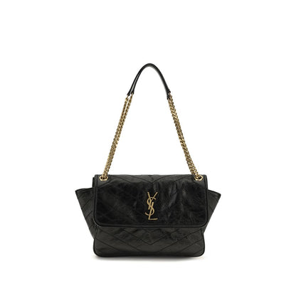 Saint Laurent Black Calf Leather Bos Taurus Shoulder Bag