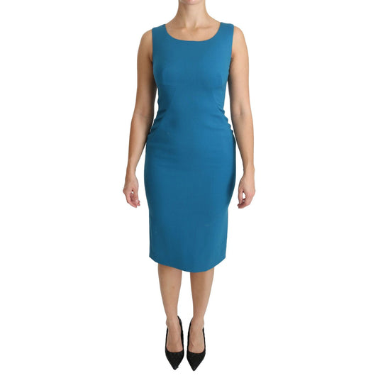 Dolce & Gabbana Blue Virgin Wool Casual Dress