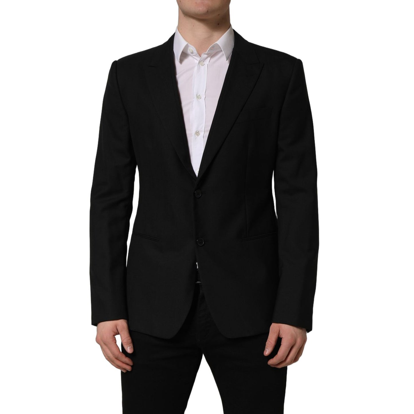 Dolce & Gabbana Black Wool Single Breasted Blazer Jacket