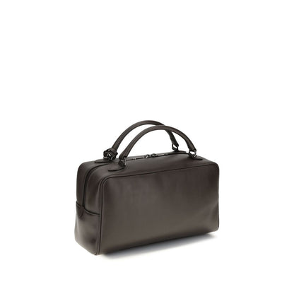 Brunello Cucinelli Brown Calf Leather Bos Taurus Shoulder Bag