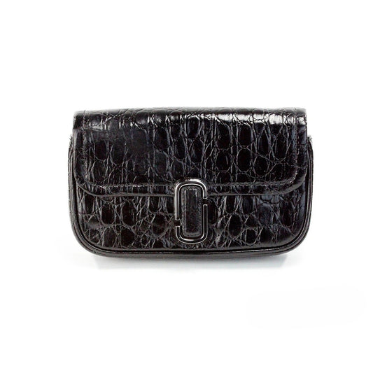 Marc Jacobs The Mini Shoulder Bag Black Embossed Leather Crossbody Bag