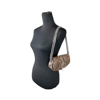 Michael Kors Mila Small Snakeskin Messenger Crossbody Bag