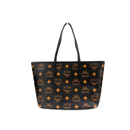 MCM Aren Black Leather Shoulder Tote Bag