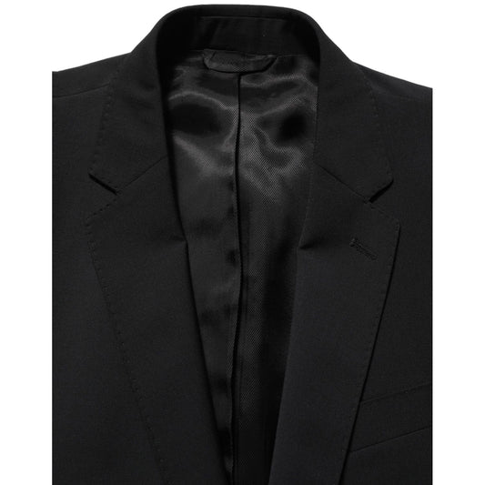 Dolce & Gabbana Black Wool Slim Fit Formal 2 Piece Men Suit