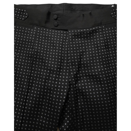 Dolce & Gabbana Black Polka Dot Cotton Dress Trouser Pants