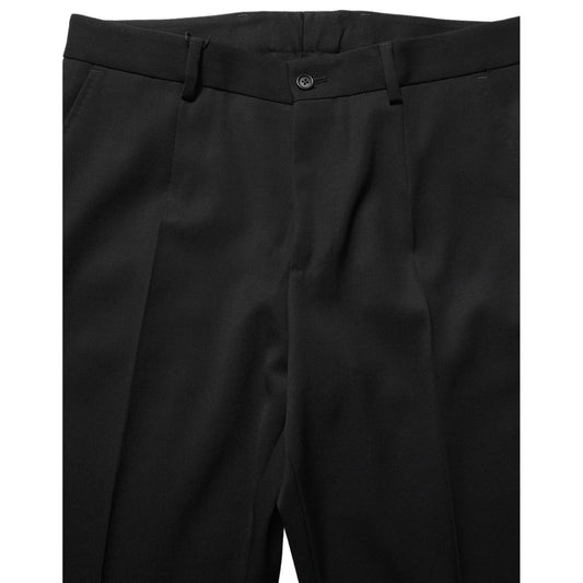 Dolce & Gabbana Black Wool Tapered Men Dress Trouser Pants