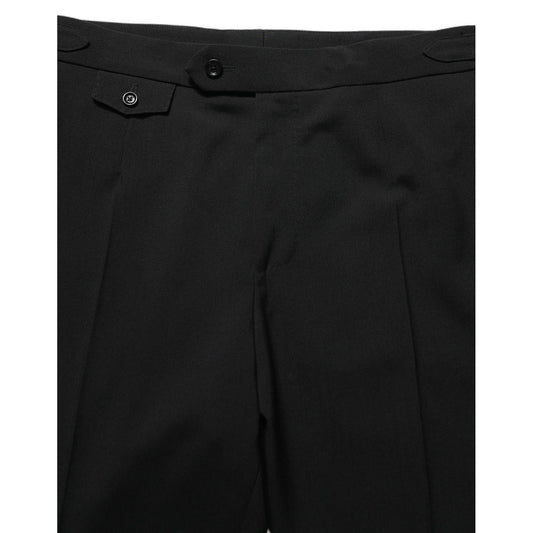Dolce & Gabbana Black Tapered Leg Men Dress Trouser Pants