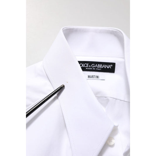 Dolce & Gabbana White MARTINI Long Sleeves Men Dress Shirt