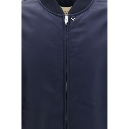 Valentino Blue Polyamide Bomber